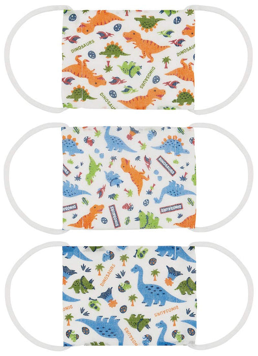 Skater Kids 3-10 Years Antibacterial Washable Gauze Mask Dinosaur 12x9cm Pack of 3- Japan Figure Store - #1 Bring To You The Best Japanese Goods