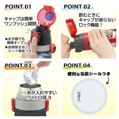 Skater Disney Cars Stainless Steel Water Bottle for Boys 470ml Sports Drink Bottle- Japan Figure Store - #1 Bring To You The Best Japanese Goods