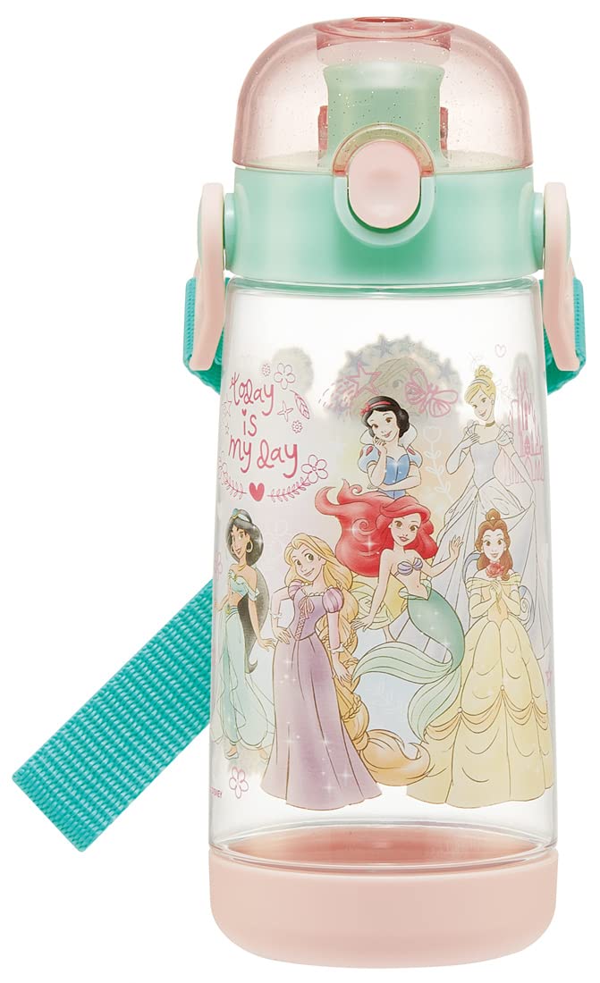 Skater Disney Princess Water Bottle for Kids Girls 480ml One-Push Plastic - Pddr5- Japan Figure Store - #1 Bring To You The Best Japanese Goods