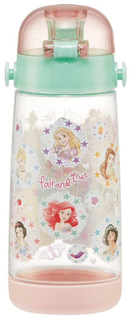 Skater Disney Princess Water Bottle for Kids Girls 480ml One-Push Plastic - Pddr5- Japan Figure Store - #1 Bring To You The Best Japanese Goods