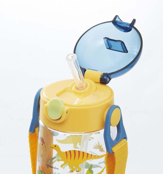 Skater Dinosaur 480ml Clear Kids Water Bottle with Straw for Boys- Japan Figure Store - #1 Bring To You The Best Japanese Goods