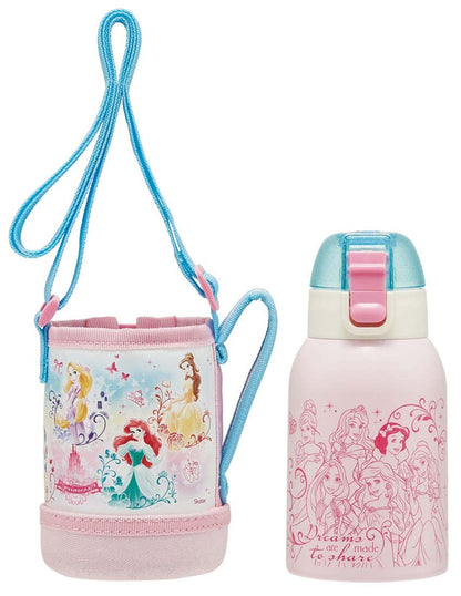 Skater Disney Princess 400ml Water Bottle for Kids with Cover Girls Edition Kstch4-A- Japan Figure Store - #1 Bring To You The Best Japanese Goods