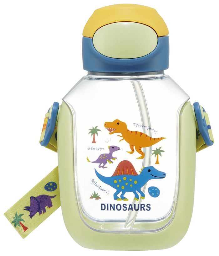 Skater 530ml Kids Water Bottle with Dinosaur Picture & Push Straw for Girls- Japan Figure Store - #1 Bring To You The Best Japanese Goods