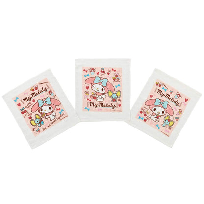 Skater My Melody Snack Time 3-Pack Wet Towel - Oac1T Skater- Japan Figure Store - #1 Bring To You The Best Japanese Goods