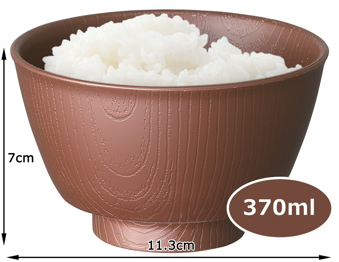 Skater Brown Wood Grain 370ml Rice Bowl - Easy to Hold Made in Japan- Japan Figure Store - #1 Bring To You The Best Japanese Goods