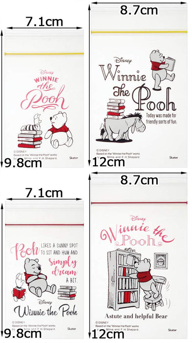 Skater Disney Winnie The Pooh Small and Medium Zipper Bags - Pack of 20- Japan Figure Store - #1 Bring To You The Best Japanese Goods