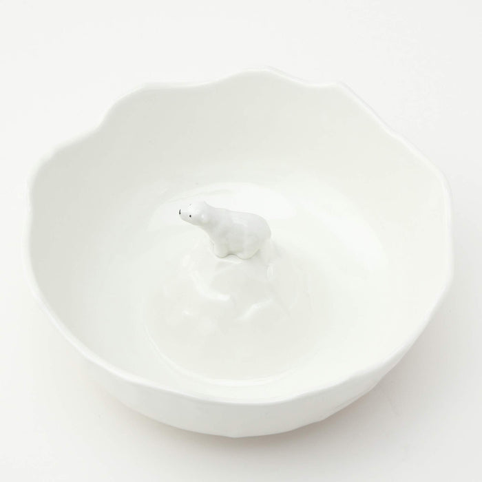 Sun Art Arctic Polar Bear Somen Bowl Medium 20Cm White Tableware