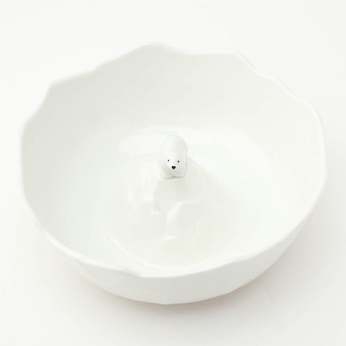 Sun Art Arctic Polar Bear Somen Bowl Medium 20Cm White Tableware