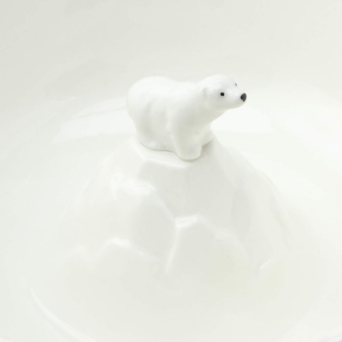 Sun Art Arctic Polar Bear Somen Bowl Medium 20Cm White Tableware