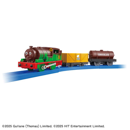 Train Thomas Percy Plarail Ts-23 de Takara Tomy avec wagons de marchandises au chocolat