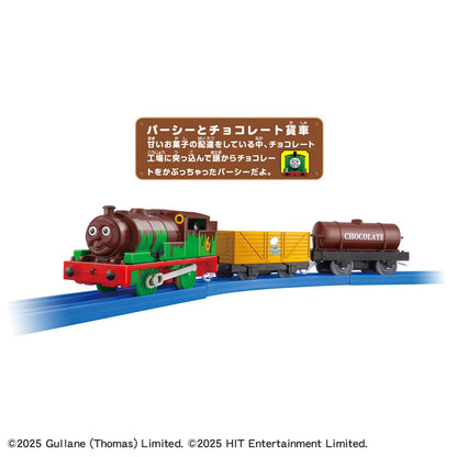 Train Thomas Percy Plarail Ts-23 de Takara Tomy avec wagons de marchandises au chocolat