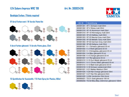 Tamiya 1/24 Subaru Impreza WRC 1999 Plastic Model - Sports Car Series 218- Japan Figure Store - #1 Bring To You The Best Japanese Goods