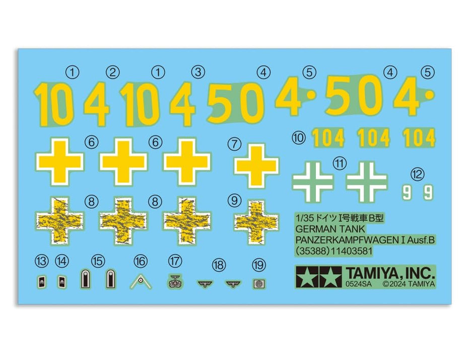 Tamiya 1/35 Panzer I Ausf. B Model Kit 35388 - Military Miniature Series
