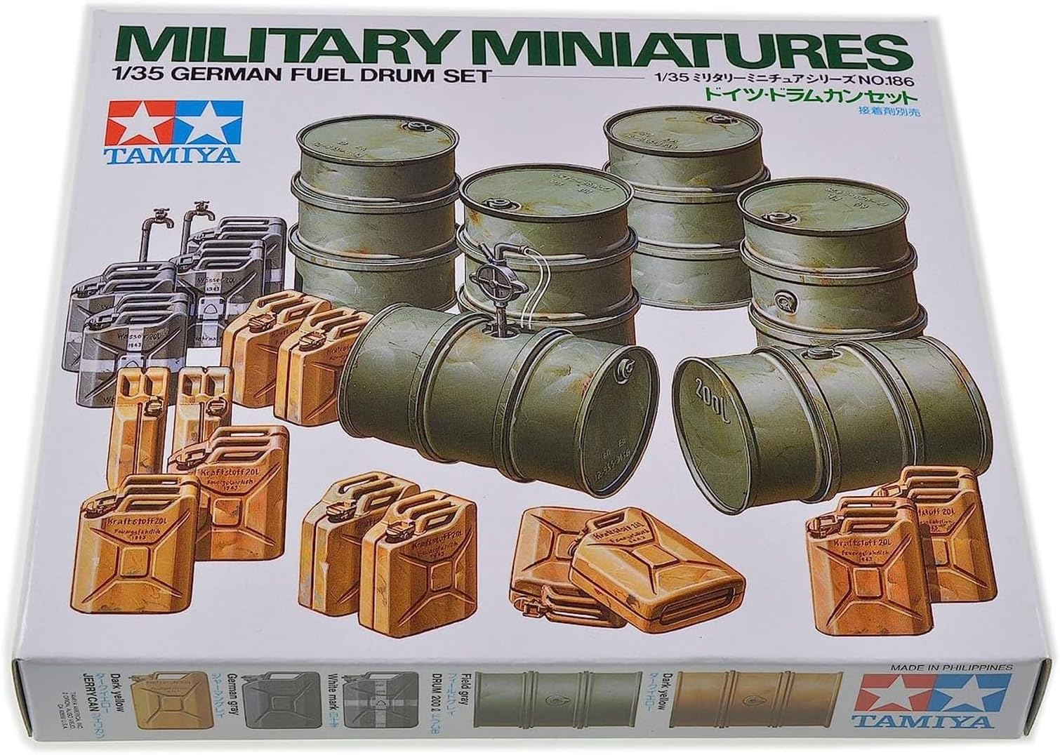 Tamiya 1/35 German Army Drum Can Set Plastic Model - Military Miniature Series- Japan Figure Store - #1 Bring To You The Best Japanese Goods