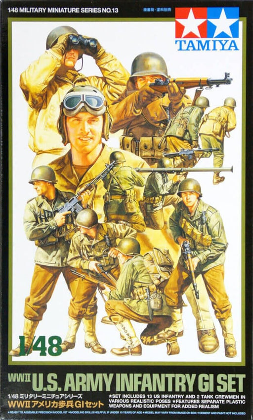 Tamiya 1/48 US Army Infantry GI Set Plastic Model No.13 32513- Japan Figure Store - #1 Bring To You The Best Japanese Goods