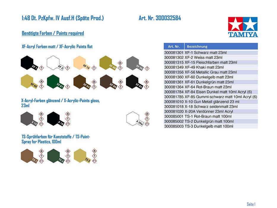 Tamiya 1/48 Military Miniature Series No.84 German Army IV Tank Model 32584- Japan Figure Store - #1 Bring To You The Best Japanese Goods