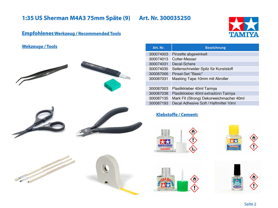 Tamiya 1/35 U.S. Army M4A3 Sherman 75mm Gun Late Model Plastic Model Kit- Japan Figure Store - #1 Bring To You The Best Japanese Goods