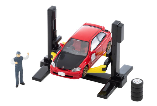 Tomytec Tomica Rama Vintage 1/64 Car Lift with Honda Civic Type R Accessories- Japan Figure Store - #1 Bring To You The Best Japanese Goods