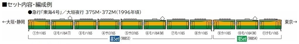 Tomytec Tomix N Gauge Jr 165 Series Tokai Model Train Extension Set 98854- Japan Figure Store - #1 Bring To You The Best Japanese Goods