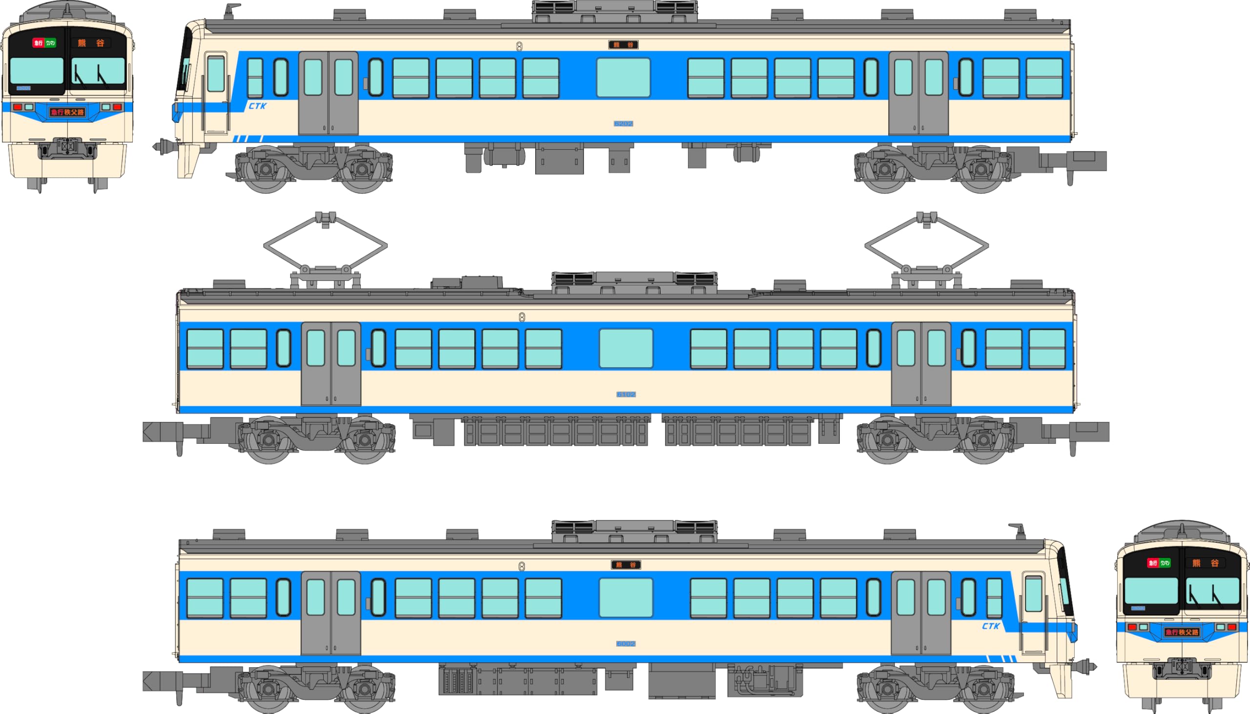 Tomytec Railway Collection Chichibu 6000 Series 3-Car Set Diorama Supplies