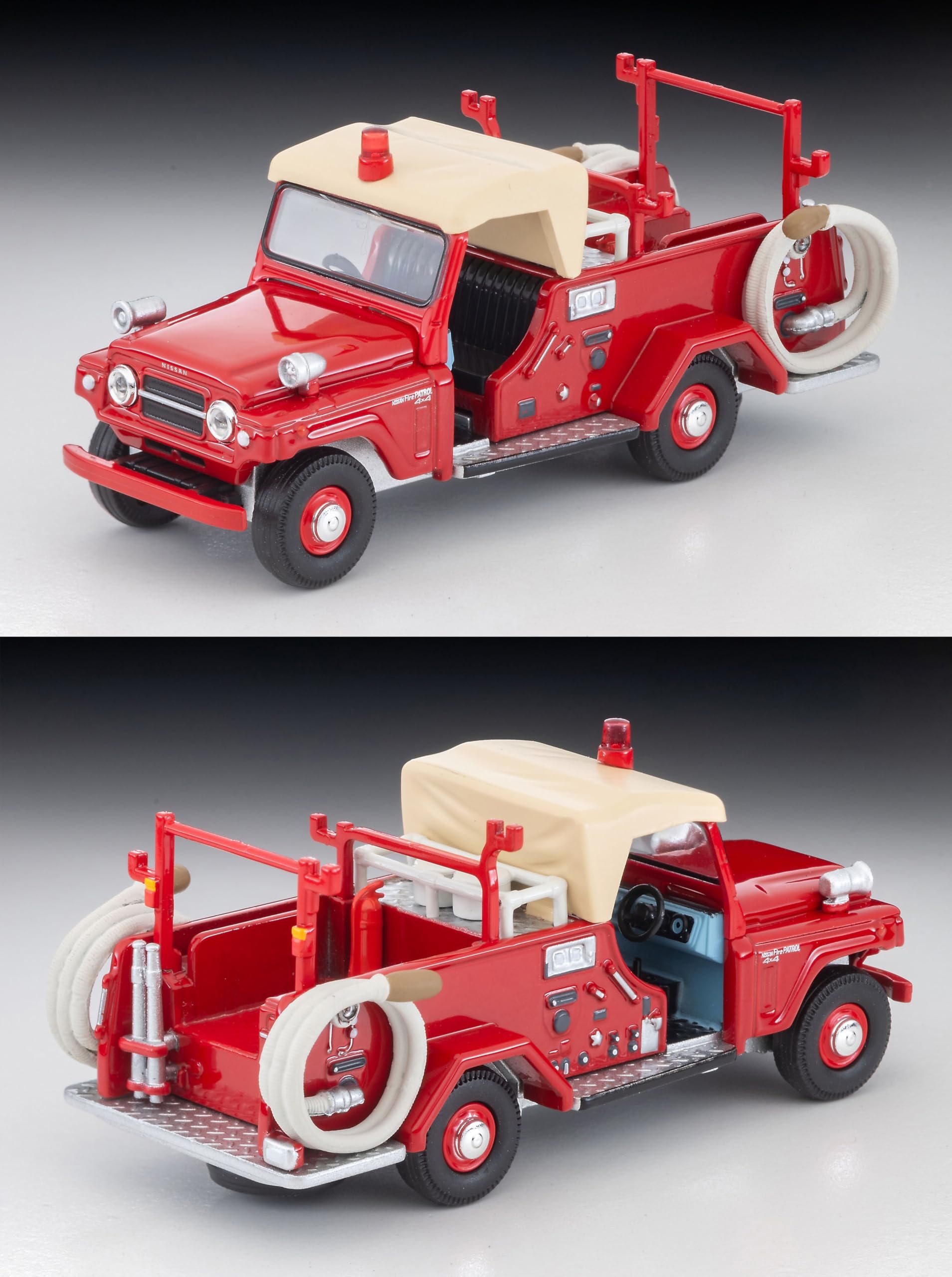 Tomytec 1/64 Nissan Patrol Fire Truck with Figure - Tomica Limited Vintage