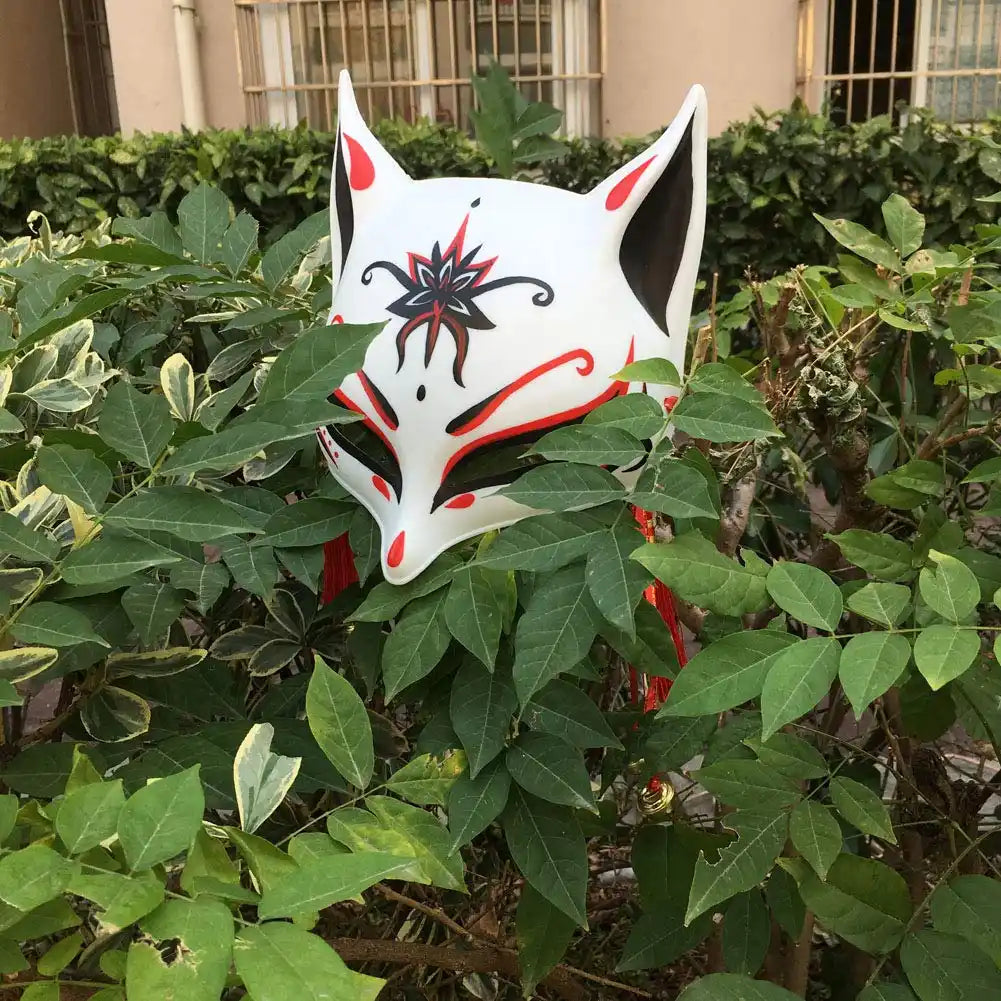 Party City Kitty Large Fox Mask Kitsune Fox Mask For Cosplay Traditional Japanese Painted Mask- Japan Figure Store - #1 Bring To You The Best Japanese Goods