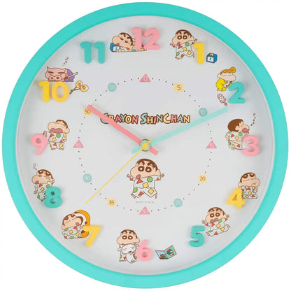 T'S FACTORY Crayon Shin-Chan Wall Clock Pajama Patterned Green- Japan Figure Store - #1 Bring To You The Best Japanese Goods