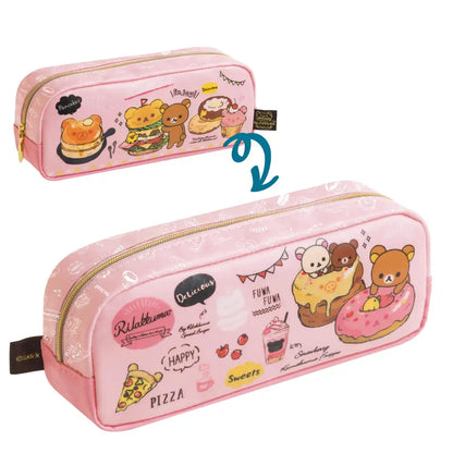 San-X Rilakkuma Pink Pen Pouch Compact Storage Model Py71501- Japan Figure Store - #1 Bring To You The Best Japanese Goods