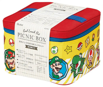 Skater Super Mario 21 Picnic Lunch Box with Cooler Bag Ice Pack 2240ml - Made in Japan- Japan Figure Store - #1 Bring To You The Best Japanese Goods