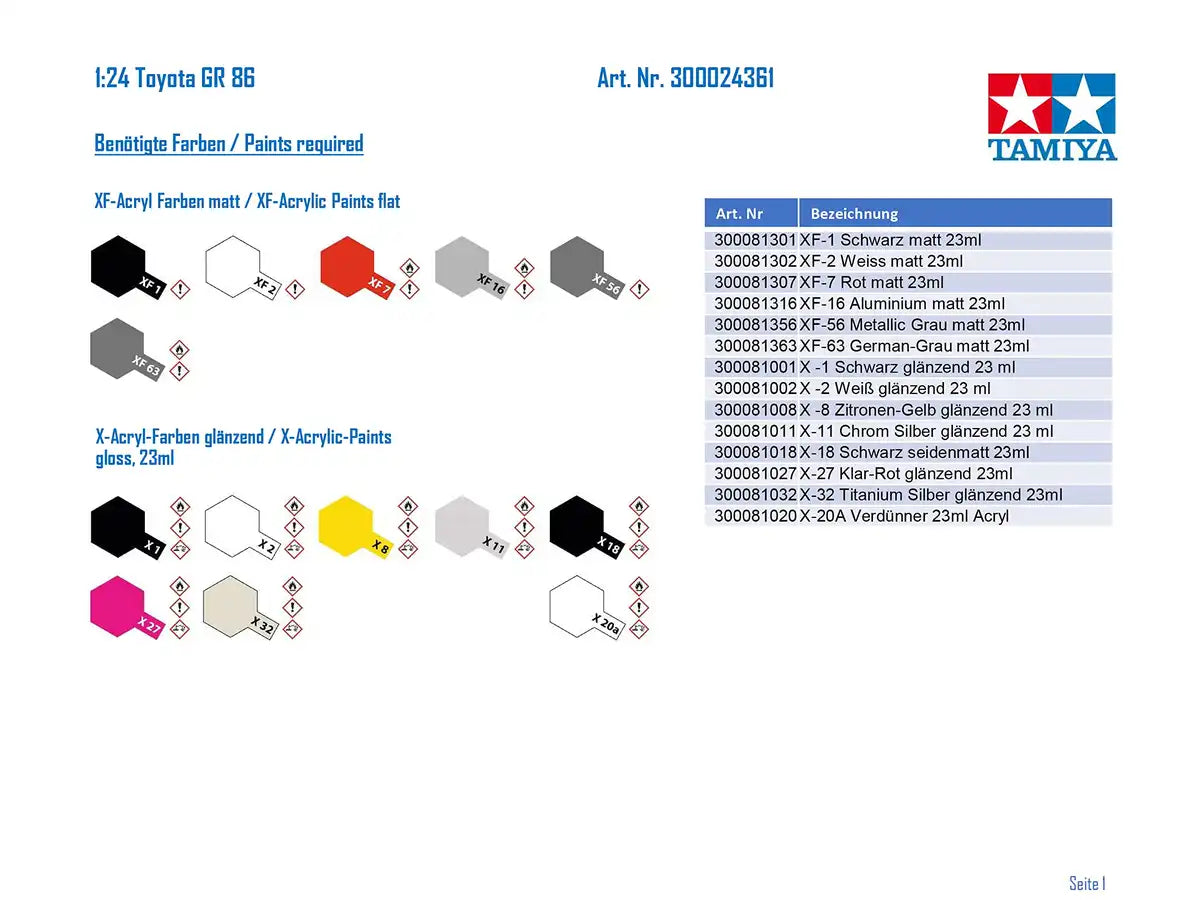 TAMIYA Sports Car 1/24 Toyota Gr 86 Plastic Model- Japan Figure Store - #1 Bring To You The Best Japanese Goods