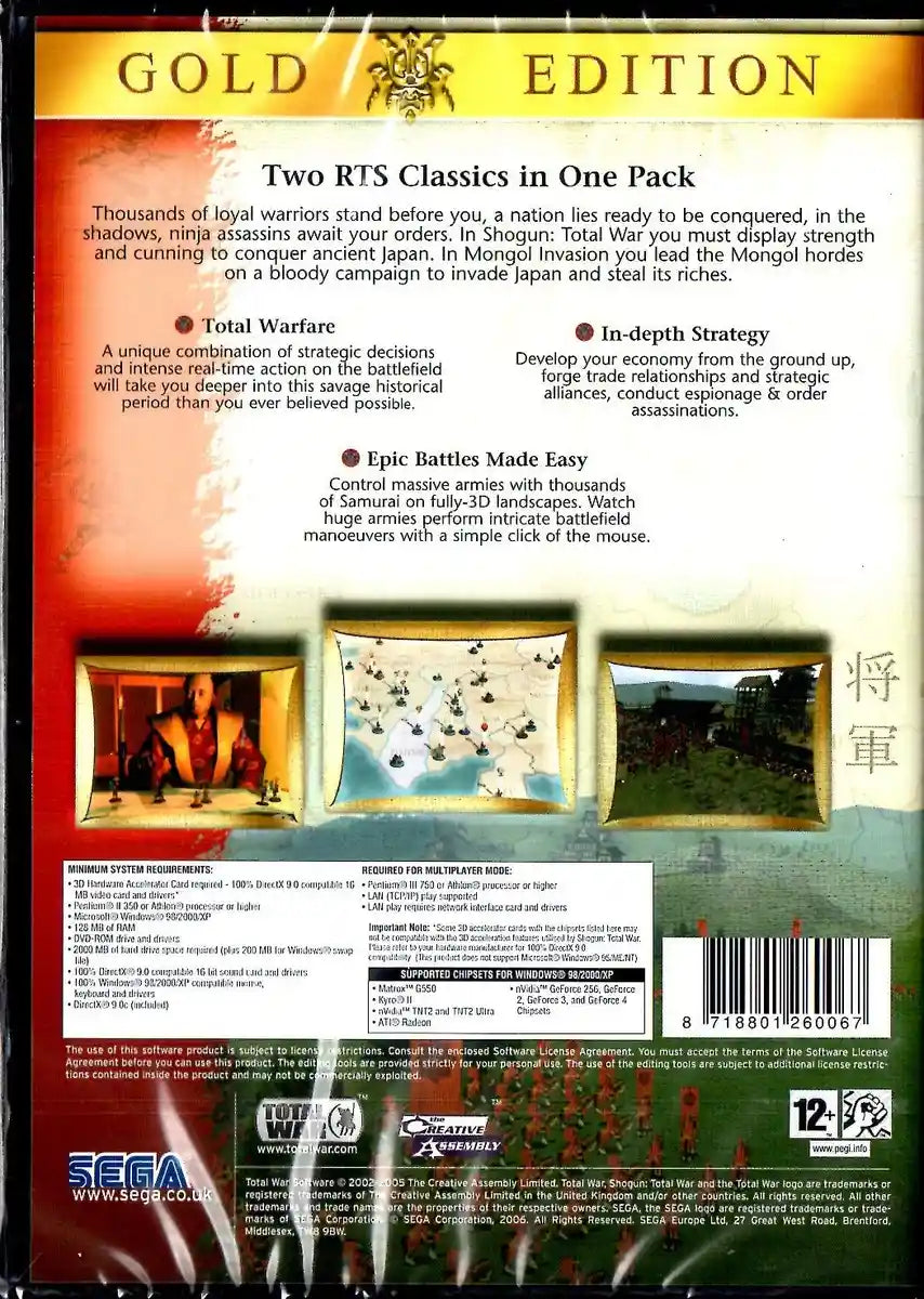 Sega Total War Shogun Gold Edition PC Game - Epic Strategy Experience