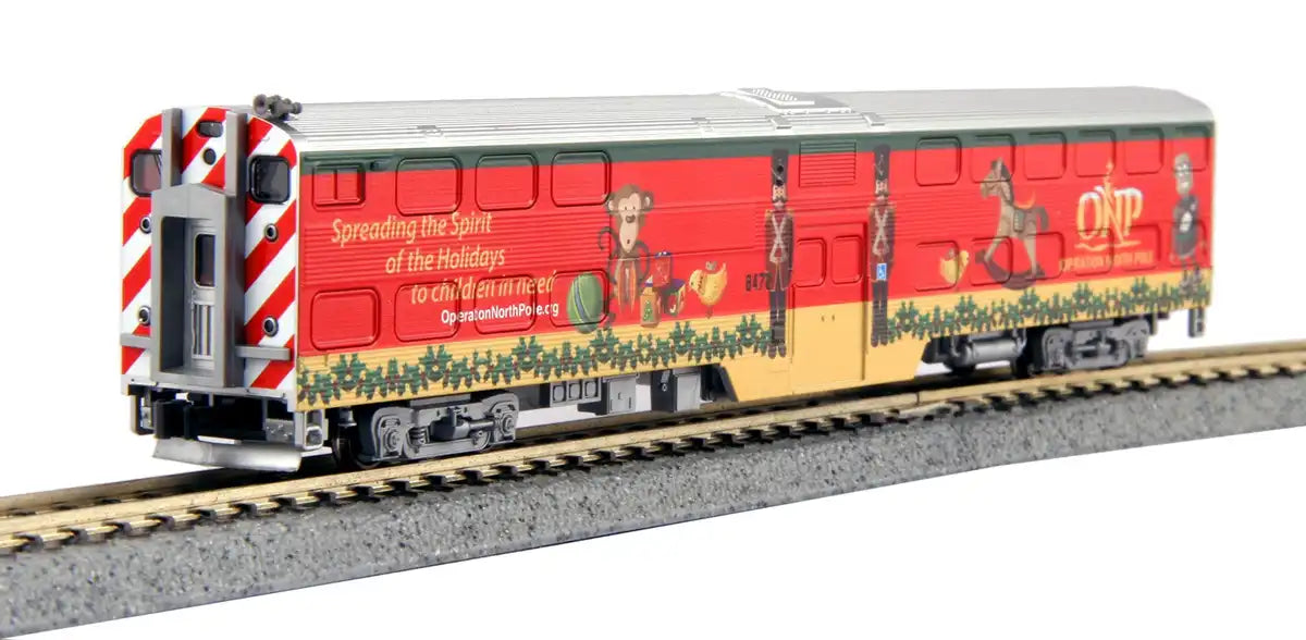 Kato Christmas Train 4-Car Set F40Ph Locomotive - Gallery Bilevel Passenger Car 106-2015N- Japan Figure Store - #1 Bring To You The Best Japanese Goods