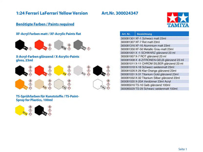 TAMIYA 24347 Laferrari Yellow Version 1/24 Scale Kit- Japan Figure Store - #1 Bring To You The Best Japanese Goods