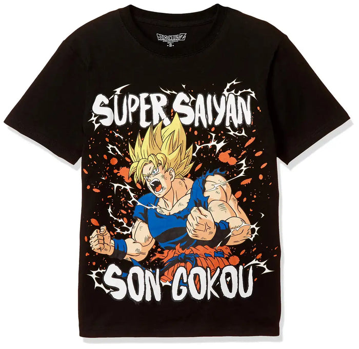 Dragon Ball Z T-Shirt Super Saiyan Goku Short Sleeve Black Japan M- Japan Figure Store - #1 Bring To You The Best Japanese Goods