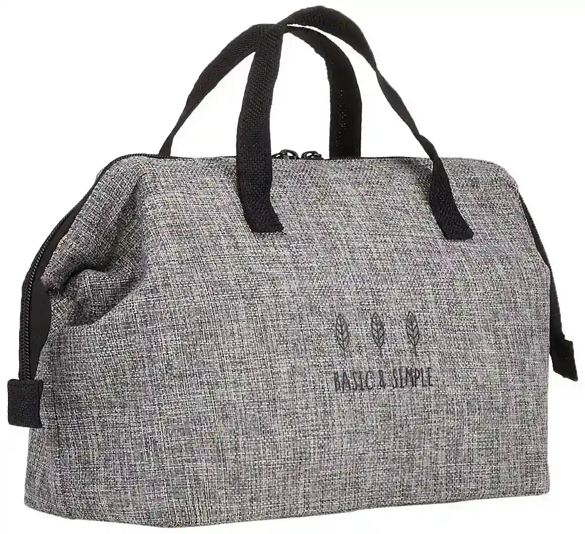 Skater Black Linen-Style Cooling Purse Lunch Bag Fits Large Boxes Size 26x13x19 cm Kgaj2- Japan Figure Store - #1 Bring To You The Best Japanese Goods