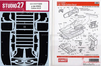 Studio27 St27 Cd20027 Ferrari F92a Carbon Decal For Fujimi 1/20 Plastic Model Decal- Japan Figure Store - #1 Bring To You The Best Japanese Goods