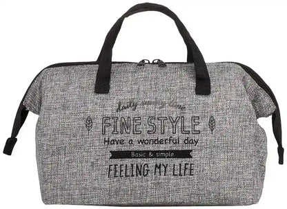 Skater Black Linen-Style Cooling Purse Lunch Bag Fits Large Boxes Size 26x13x19 cm Kgaj2- Japan Figure Store - #1 Bring To You The Best Japanese Goods