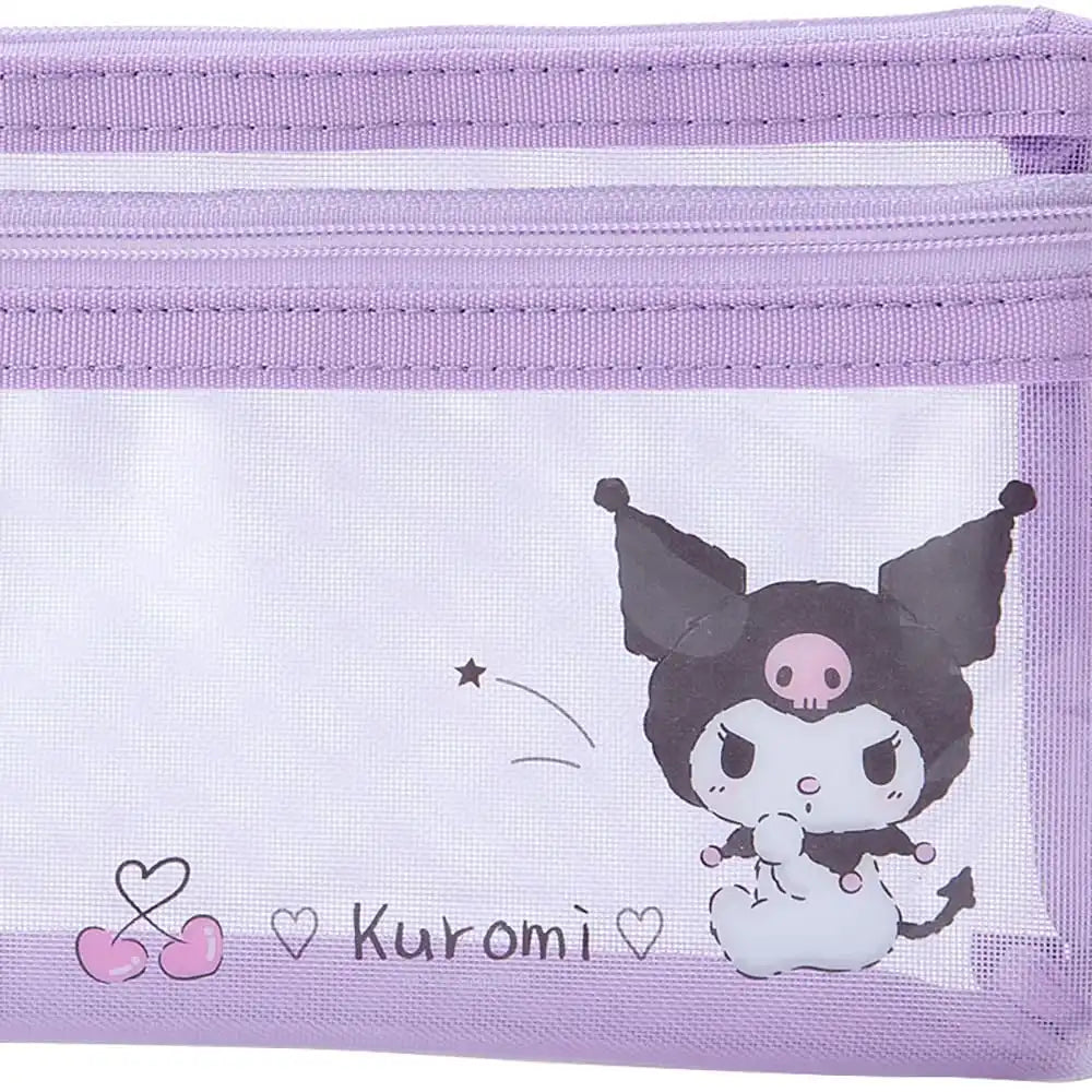 Sanrio Kuromi Flat Pen Case 11x20x2.5 cm - Cute Character Pencil Holder- Japan Figure Store - #1 Bring To You The Best Japanese Goods