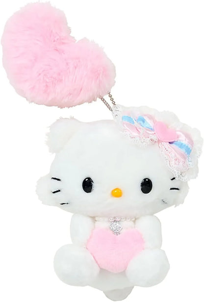 Sanrio Mascot Holder Heisei Urare Character Fluffy Heart Jewel Pet - White (Set of 2)
 - 4550337198896