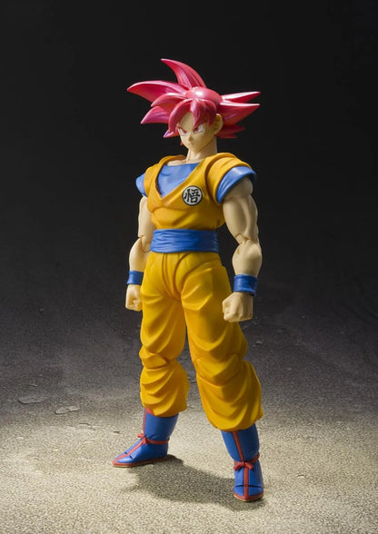 Tamashii Nations DBZ Son Goku Super Saiyan God Red Hair Figure 14cm