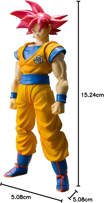 Tamashii Nations DBZ Son Goku Super Saiyan God Red Hair Figure 14cm