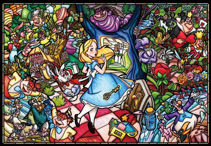 Tenyo 1000pc Alice In Wonderland Stained Glass Puzzle 51x73.5cm- Japan Figure Store - #1 Bring To You The Best Japanese Goods
