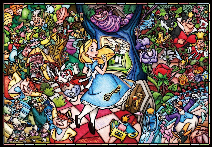 Tenyo 1000pc Alice In Wonderland Stained Glass Puzzle 51x73.5cm- Japan Figure Store - #1 Bring To You The Best Japanese Goods