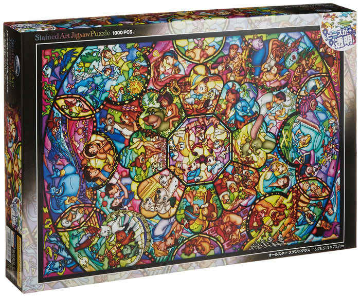 Tenyo 1000pc Disney All Star Stained Glass Puzzle 51.2x73.7cm- Japan Figure Store - #1 Bring To You The Best Japanese Goods