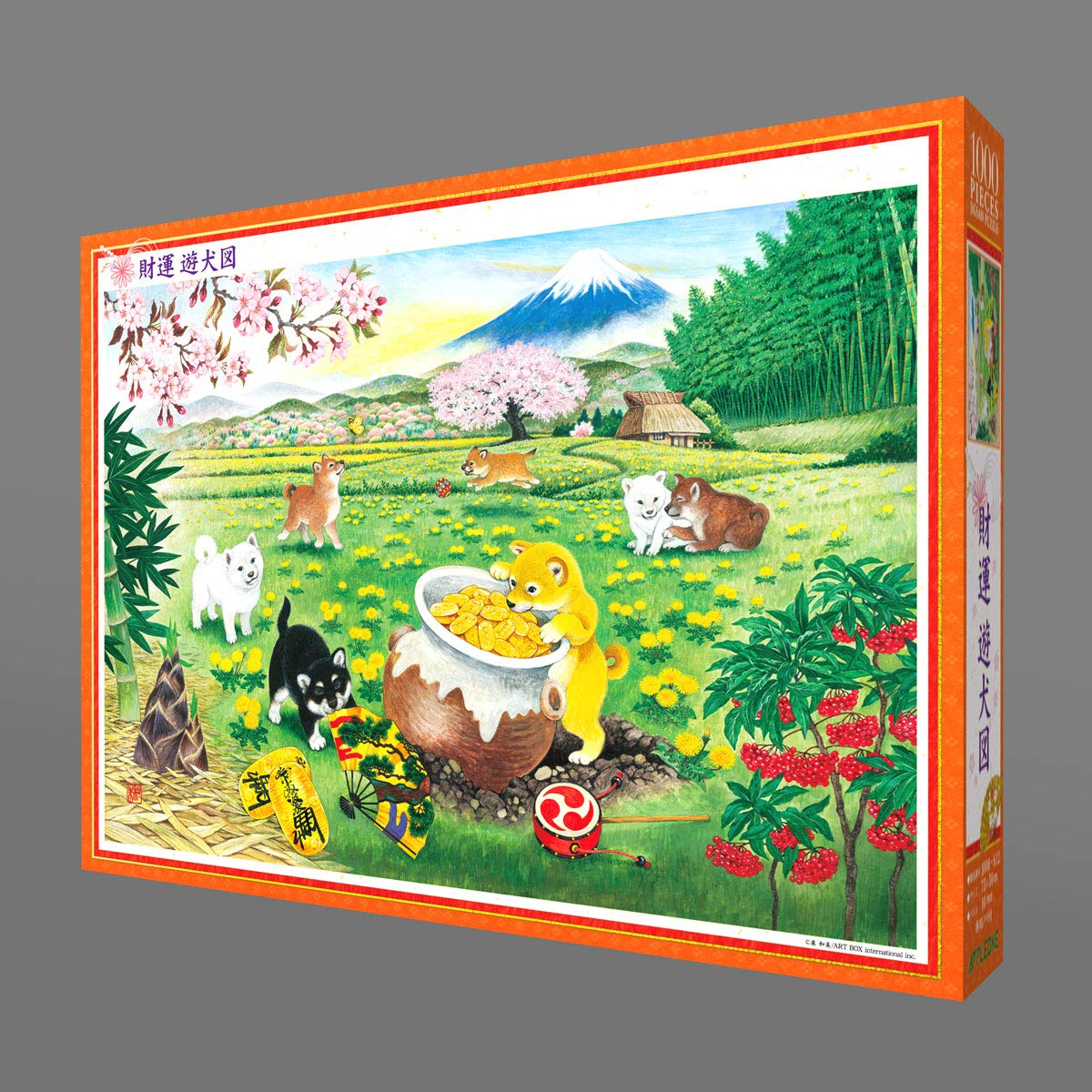 APPLEONE Jigsaw Puzzle Japanese Art Good Fortune Dogs 1000 Pieces- Japan Figure Store - #1 Bring To You The Best Japanese Goods