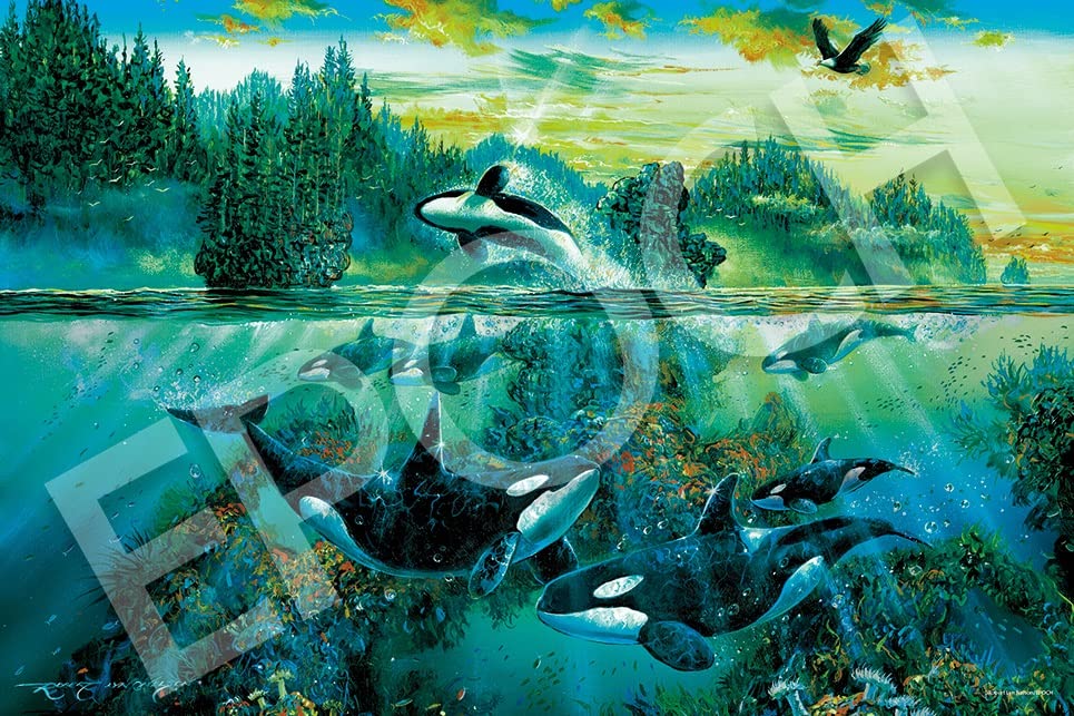 EPOCH 13-041S Jigsaw Puzzle Marine Art Collection Wonderful Orca Family 1000 Pieces Glow In The Dark- Japan Figure Store - #1 Bring To You The Best Japanese Goods
