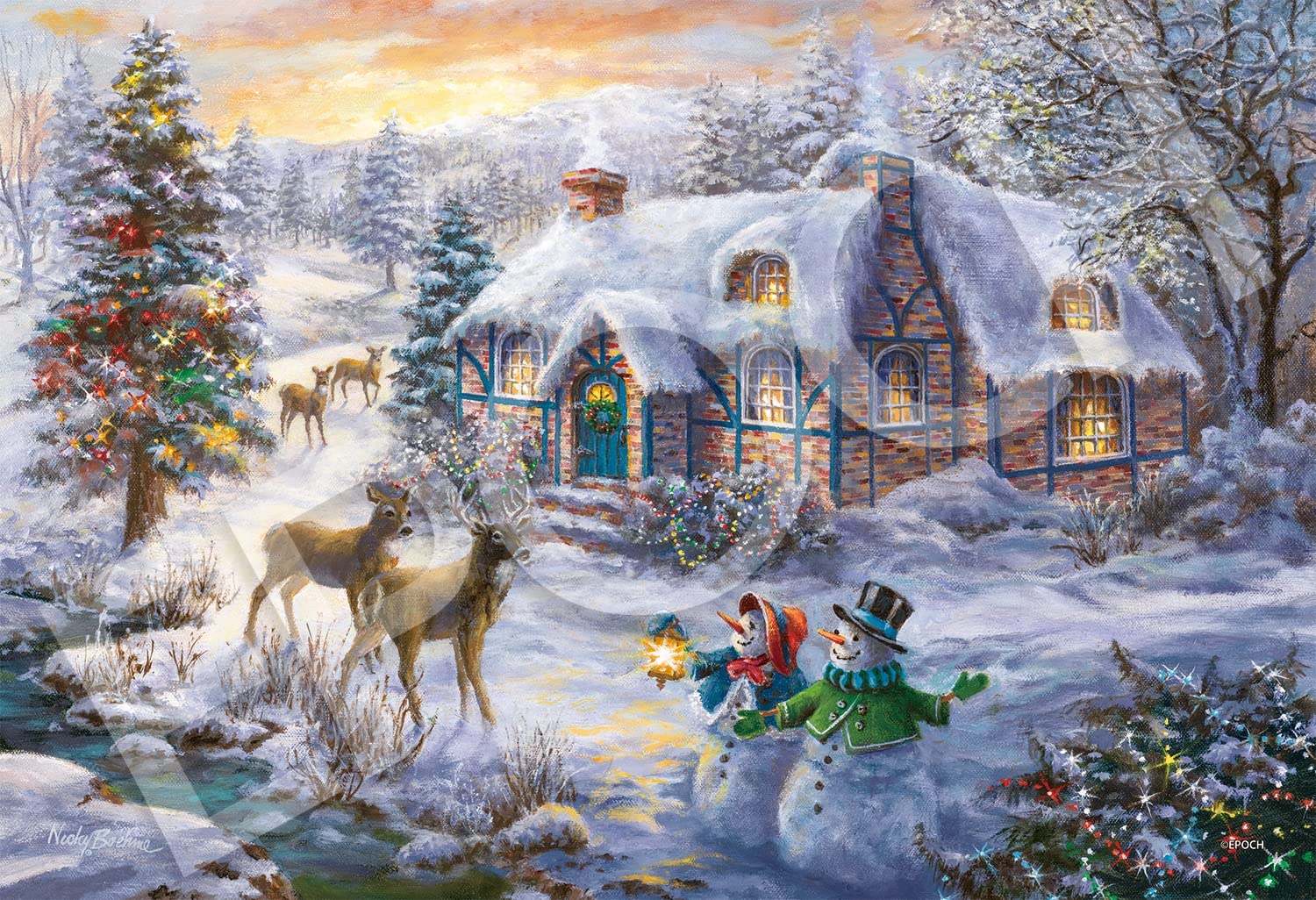 1053 Piece Jigsaw Puzzle Christmas Cottage Super Small Piece (26 X 38 Cm)- Japan Figure Store - #1 Bring To You The Best Japanese Goods