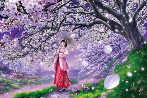 APPLEONE Jigsaw Puzzle 108-062 Fantasy Art Sakura 108 Pieces- Japan Figure Store - #1 Bring To You The Best Japanese Goods