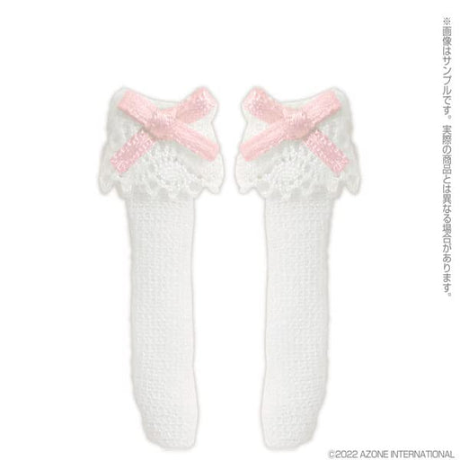 Azone Intl 1/12 Ribbon Lace Socks WhiteXPink Doll- Japan Figure Store - #1 Bring To You The Best Japanese Goods