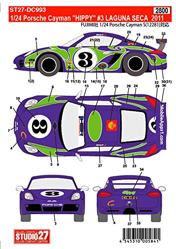 Studio27 St27 Dc993 Porsche Cayman Hippy 3 Laguna Seca 2011 Decal For Fujimi 1/24 Car Model Decal- Japan Figure Store - #1 Bring To You The Best Japanese Goods